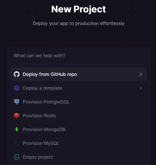 Railway-Website-Bildschirm - Bereitstellen