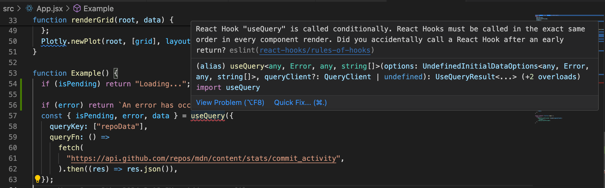 VS Code で見られる ESLint エラー統合